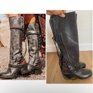 Freebird Black Coal Red Leather lace Up Women's Boots